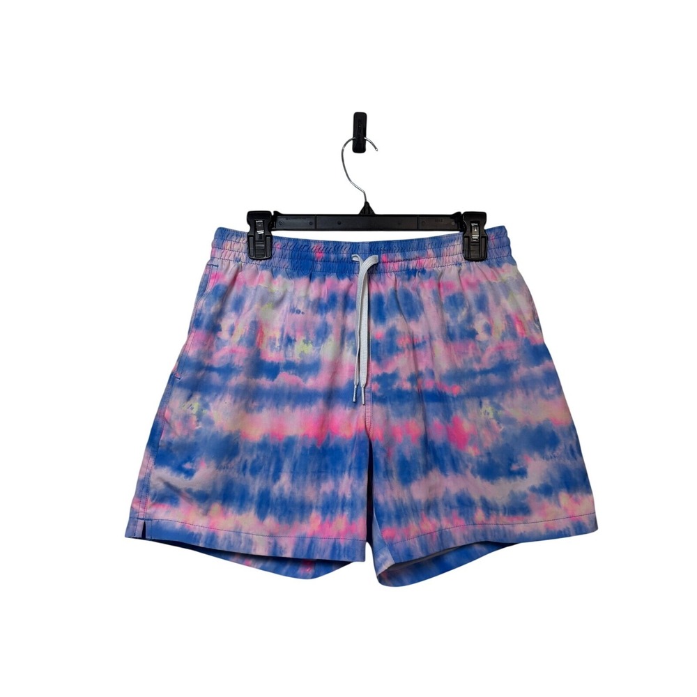 Chubbies Swim Trunks Mens Small Blue Pink Tie Dye 5" Inseam Board Shorts